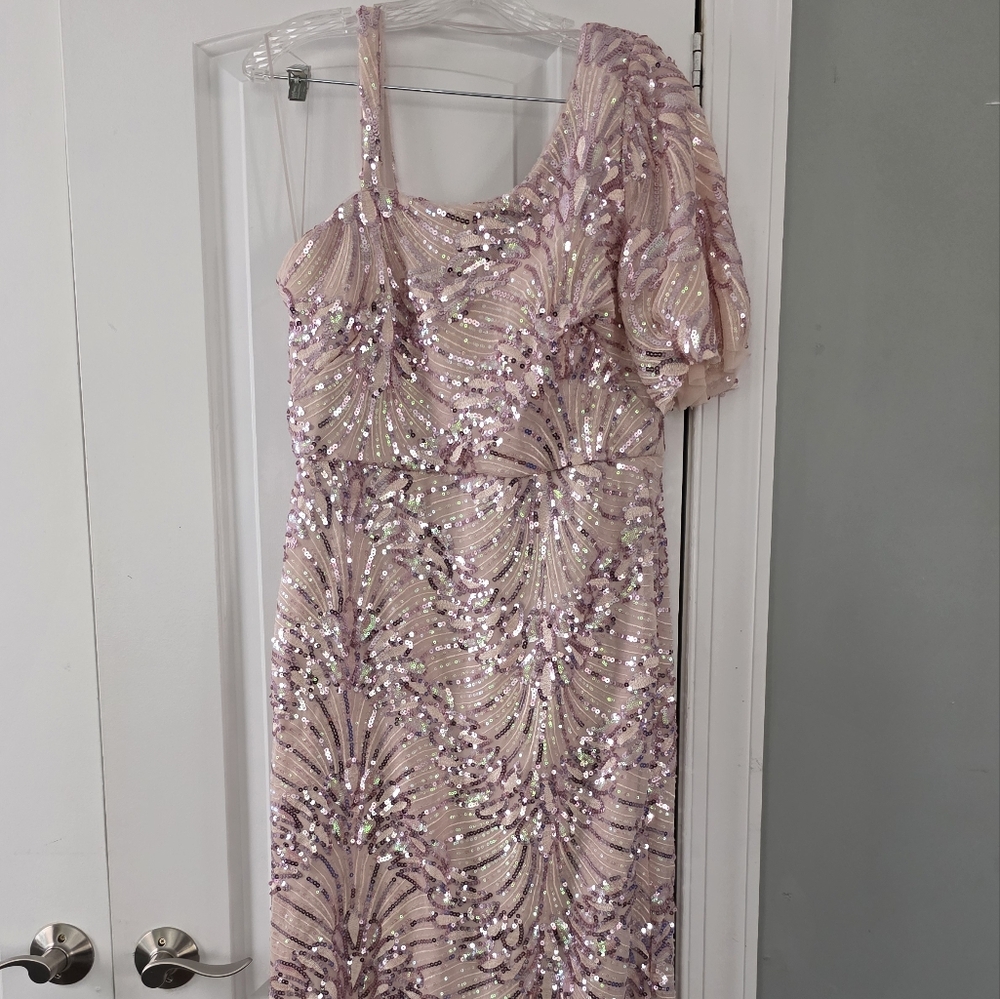 R&M Richards Blush Sequin Dress